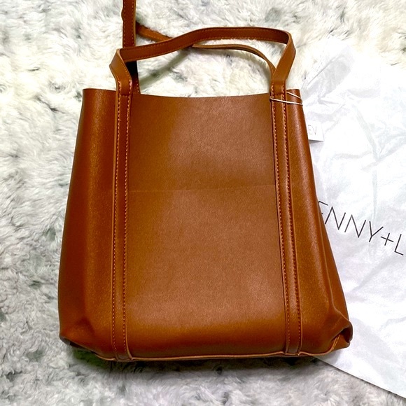 NWT Henny & Lev Danielle Tote-Cognac - Picture 10 of 15